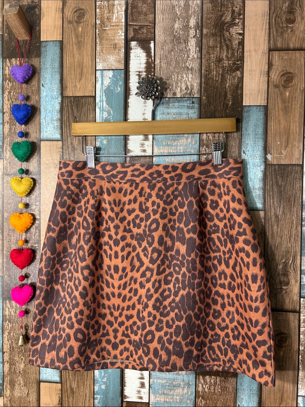 Leopard Print Mini Skirt in Brown - Classic Animal Motif